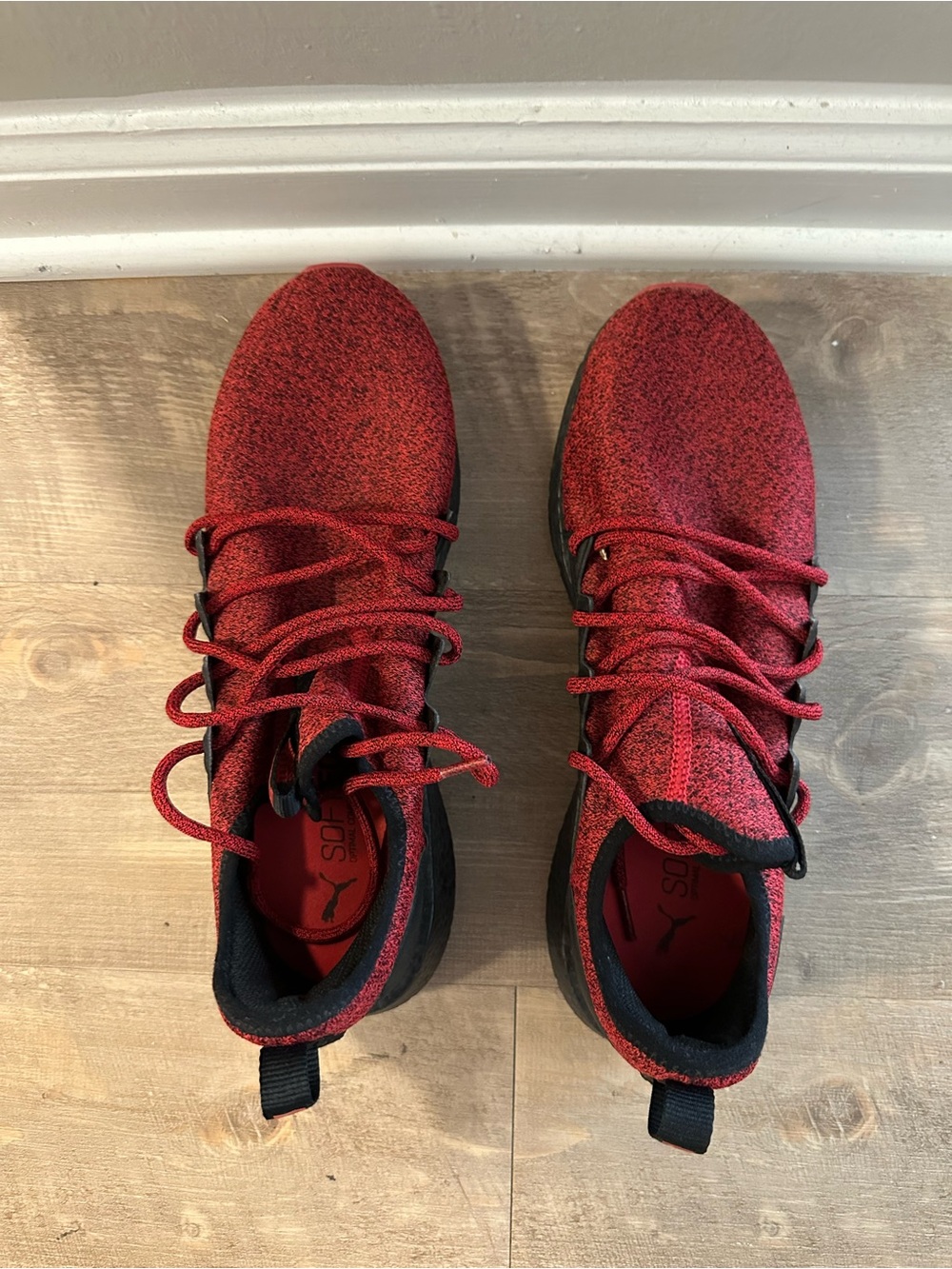 Puma Red and Black Athletic Sneakers NRGY